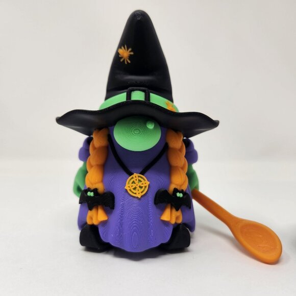 Gnome Witch w/ Cauldron 3D Printed Flexi Factory Figure 5" (h) - Picture 2 of 9